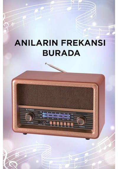 Torima D56 Ahşap Nostaljik Uzaktan Kumandalı Radyo Bluetooth Hoparlör