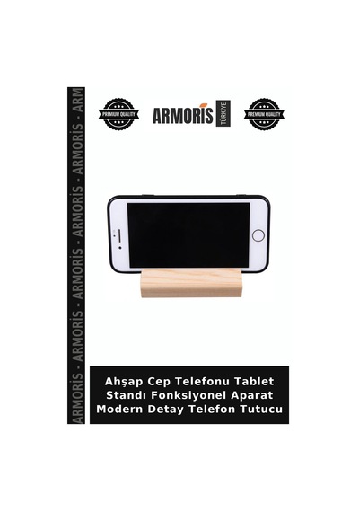Ahşap Cep Telefonu Tablet Standı Fonksiyonel Aparat Modern Detay Telefon Tutucu