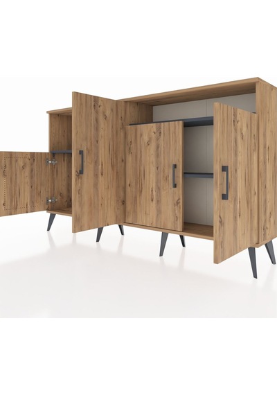 Arges Konsol 5 Raflı 4 Kapaklı 176x30x99 Çam-çam/antrasit Atlas Çam/antrasıt - Atlas Çam Arges Konsol 5 Raflı 4 Kapaklı 176x30x99 Çam-çam/antrasit Atlas Çam/antrasıt - Atlas Çam