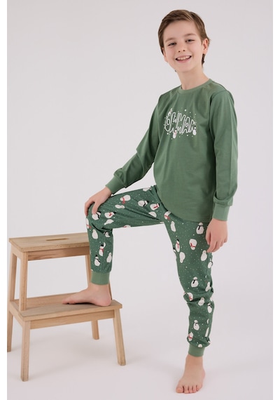 Rolypoly Erkek Çocuk Yeşil Pijama Takımı Rp3680-c-v2