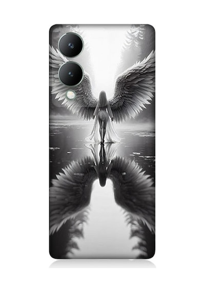 Vivo Y17s Uyumlu Işıkta Kanatlanan Melek Desenli Silikon Kılıf Çok Renkli