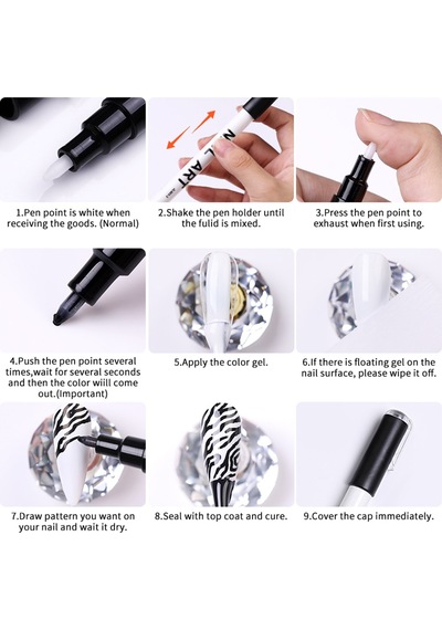 Nail Art Çizim Kalemi Siyah 53542-2