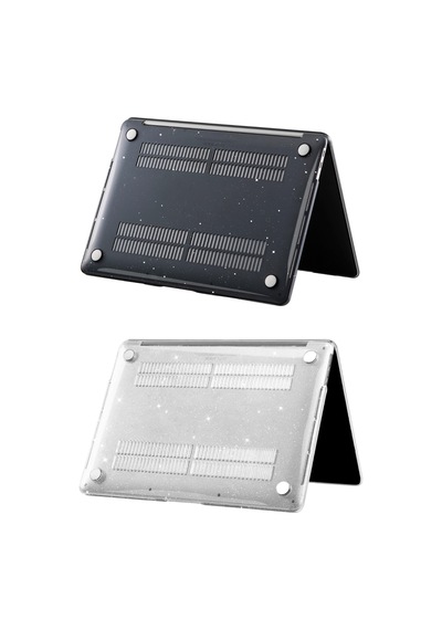 Apple Uyumlu MacBook Pro 16.2 Kılıf Simli Kristal Parlak İnce Hafif Tpu Sert Koruma M5 M4 M3 M2 M1 Siyah