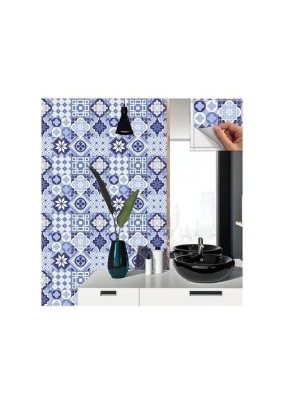 Tink KENDİNDEN YAPIŞKANLI YENİ MAVİLİM DESENLİ PVC KARO 30X30 CM