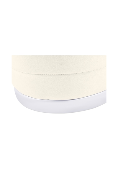 Lungo Roller Silver Kaplama Luxery Puf- Beyaz Babyface Kumaş Pofuduk Oturma Pufu&makyaj Pufu&bench