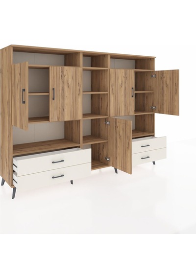 Hyperion Dolap 12 Raflı 4 Çekmeceli 5 Kapaklı 220x44x163 Çam-çam/ Çam-çam/aytaşı Hyperion Dolap 12 Raflı 4 Çekmeceli 5 Kapaklı 220x44x163 Çam-çam/ Çam-çam/aytaşı
