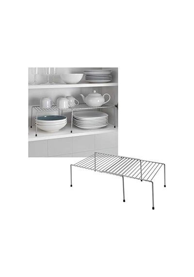 Adapto Genişletilebilir Raf, Gümüş, 57/33x24x15 Açık Ahşap