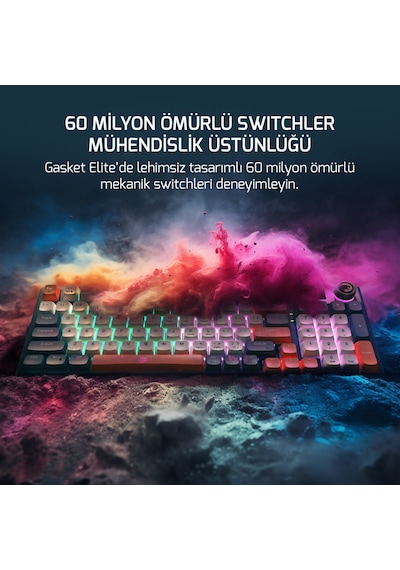 Gasket Elite X RGB Wireless/Bluetooth/Kablolu Mekanik Hot-Swap Yağlı Switch Klavye