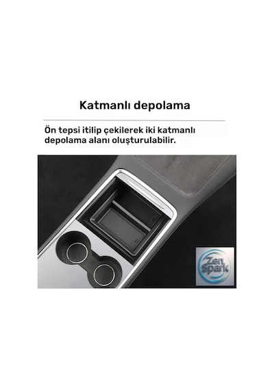 Tesla Model Y / 3 2017 2023 Uyumlu Araç Organizer, Konsol Düzenleyici 4 Lü Set