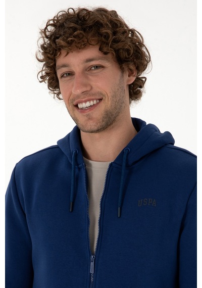U.S. Polo Assn. Erkek Regular Fit İndigo Şardonlu Örme Hırka 50313755-VR028