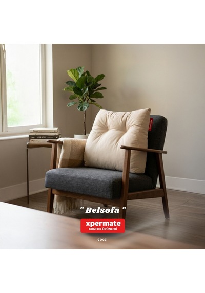 Belsofa Bel Ve Sırt Destek Yastığı Kanepe, Berjer, Tv Ve Oyuncu Koltuğu İçin Sırt Yastığı Bej