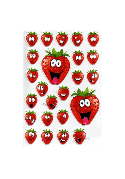 Sticker Kabartmalı A4 Boyutunda Stiker Defter, Planlayıcı Etiket, - Lim061 - Çilek