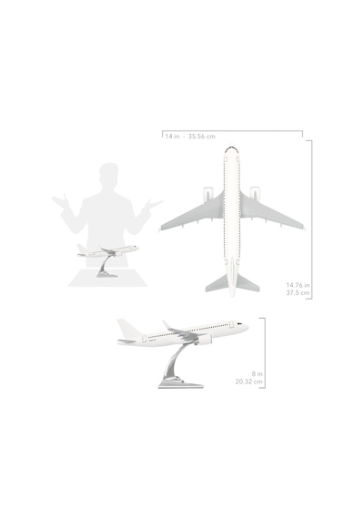 Zekupp Airbus A320 Model Uçak 1/100 Beyaz Elit Maket Uçak