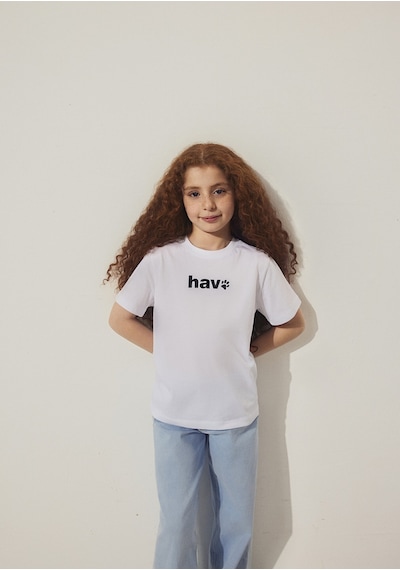 Mavi - Hav Baskılı Beyaz Çocuk Tişört 6610350-620 Beyaz