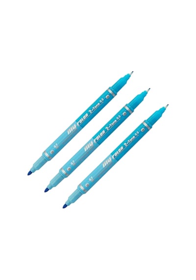My Color 2 Duo Çift Uçlu Gök Mavisi 0.3/0.7 210773 3'lü
