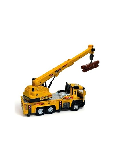 Oyuncak Sesli Ve Işıklı Metal 1:28 Ölçek Çek Bırak İnşaat Araçları Kapıları Açılabilen Die Cast Model İş Makinaları Vinç-1