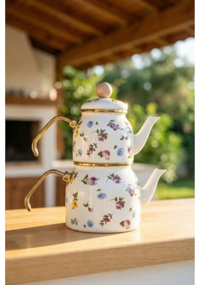 Xap-10438 Petit Fleur Collection Mini Emaye Çaydanlık Takımı Çok Renkli