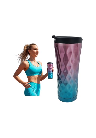 Perlotus 500 Ml Renkli Tasarım Isı Yalıtımlı Kahve Mug Çelik Termos Çok Renkli