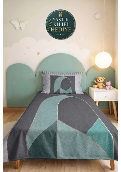 Geometrik Gri Genç Odası Tek Kişilik Pike Takımı - Modern Mint 160x220 Cm Kapitone Yatak Örtüsü Masalsı Dalgakıran Kırığı Geometrik Gri Genç Odası Tek Kişilik Pike Takımı - Modern Mint 160x220 Cm Kapitone Yatak Örtüsü Masalsı Dalgakıran Kırığı