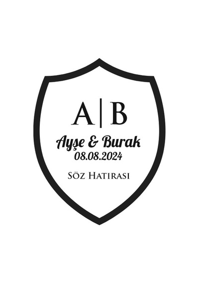 Yumuşak Kalkan Mühür Kına Nişan Düğün 3x3 Cm Özel Etiket / 50 Adet Sticker Beyaz