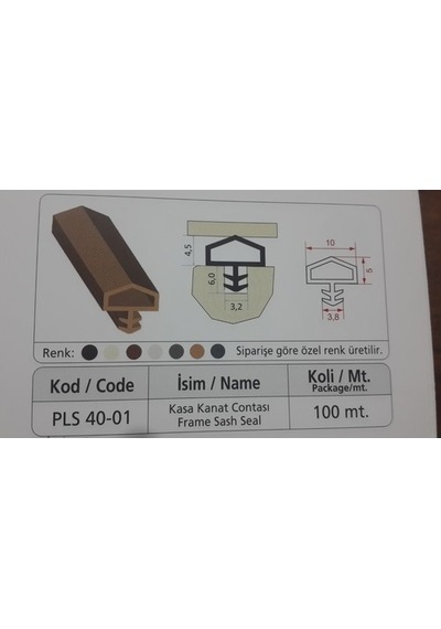 5 m Kapı Fitili-Plastik Kasa Kanat Contası Plastic Frame Sash Seals