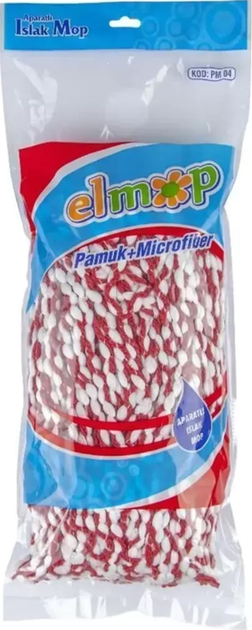 Yedek Islak Vidalı Mop Paspas Püskül Ucu - Pamuklu Mikrofiber Ipli Mop Yedeği Başlığı Pm01