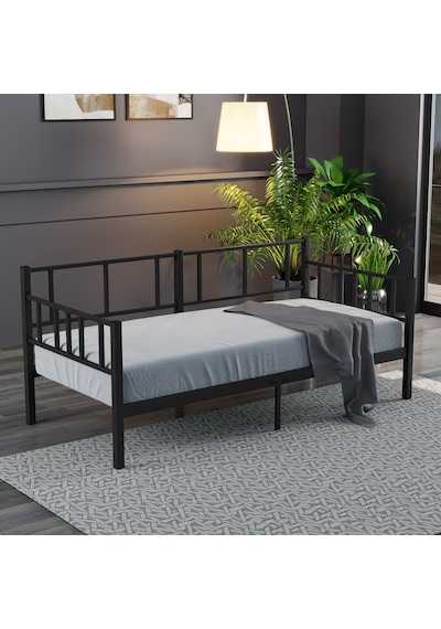 Doruk,daybed, Metal Karyola, Sedir Karyola, 90x200 Cm, Siyah Ren