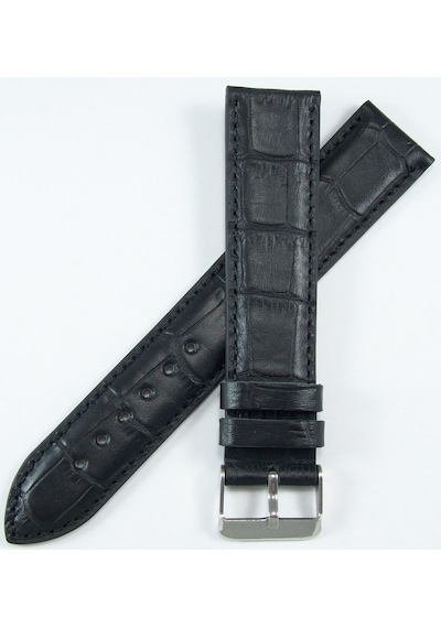 Bizon Ekstra Uzun Deri Saat Kayışı 20mm Siyah Xxl Saat Kordonu
