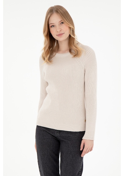 U.S. Polo Assn. Kadın Krem Bisiklet Yaka Kazak 50297095-VR071