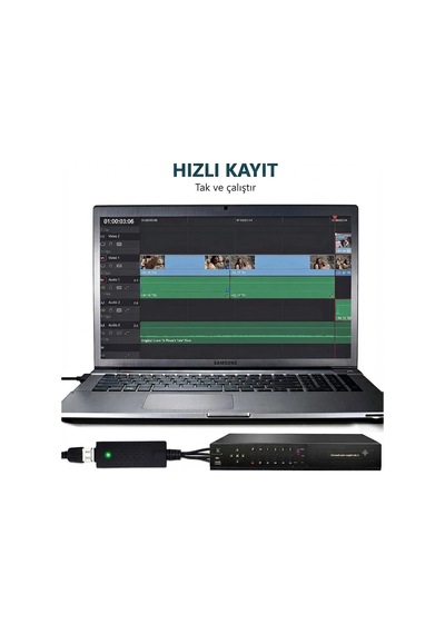 4 Kanal Usb Easycap Video Dvr Yakalama Ve Kayıt Kartı Rca / Bnc Uyumlu