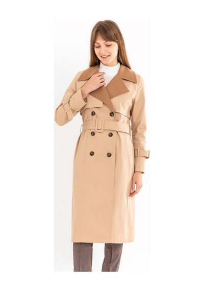 Pastelastore %100 Pamuk Gabardin Uzun 110cm Çift Renk Garnili Astarlı Kemerli Kadın Trençkot 1114 Açık Bej Pastelastore %100 Pamuk Gabardin Uzun 110cm Çift Renk Garnili Astarlı Kemerli Kadın Trençkot 1114 Açık Bej
