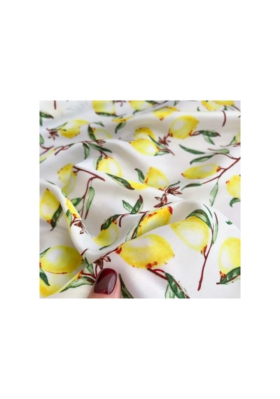 Lilly Limon Desen Fular Eşarp Sarı Sarı