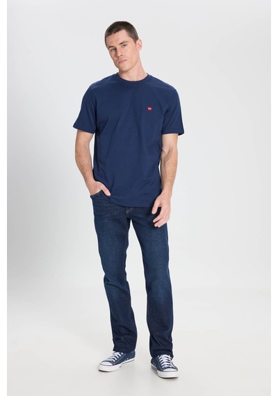 Wrangler Small Logo Bisiklet Yaka T-shirt Navy Lacivert