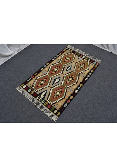 Zehra Abla Halı Yeni El Dokuma Şaheser Kula İzmir Yün Kilim 6377