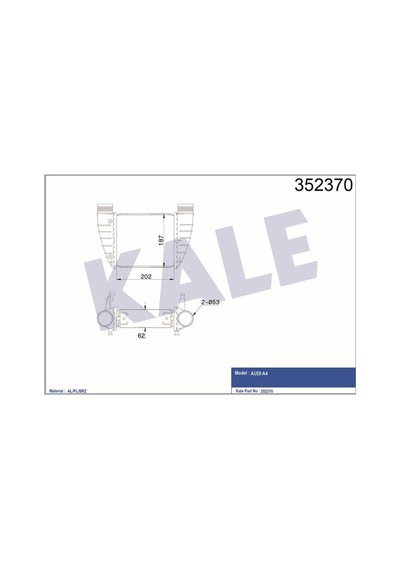KALE 352370 INTERCOOLER A4 2.0TDI 2.0 TFSI 00-