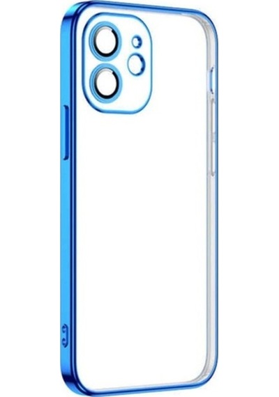 Apple Uyumlu iPhone 12 Kılıf Zore Krep Kapak Mavi