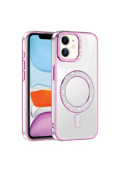 Teleplus Apple Uyumlu iPhone 11 Kılıf Karetta Diamod Taş Desenli Magsafeli Kapak
