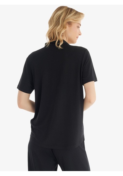 Blackspade Kadın Kısa Kol Önden Düğmeli Modal Siyah Pijama Takımı C3t0n8o15 Siyah