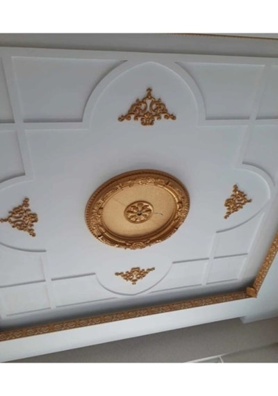 90x90 Oval Altın Renk Saray Tavan Göbek