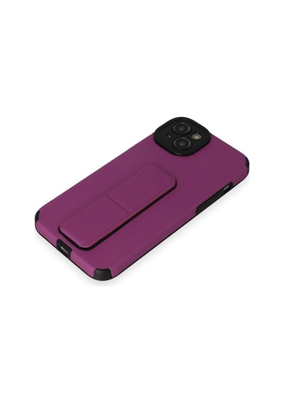 Newface - 232 - Apple iPhone Uyumlu 14 Plus Kılıf Mega Standlı Silikon - Csmo-tex - - Mor