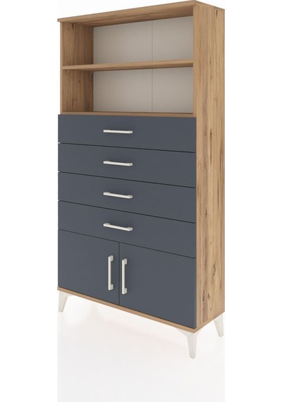 Arges Dolap 2 Raflı 4 Çekmeceli 2 Kapaklı 88x30x163 Çam-antrasit Atlas Çam Arges Dolap 2 Raflı 4 Çekmeceli 2 Kapaklı 88x30x163 Çam-antrasit Atlas Çam