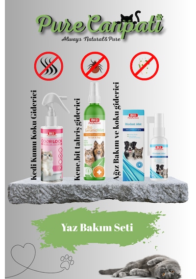 Purecanpati Kedi Koku Giderici/ağız Bakım/cilt Tahriş Bakım Seti