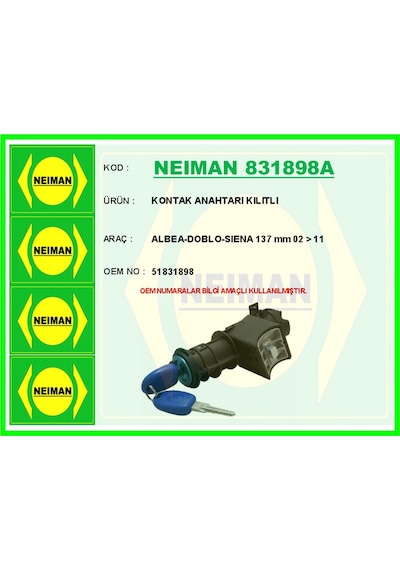 Kontak Anahtarı Kılıtlı Albea-doblo-sıena 137 Mm 02 Muratech - 14 - 11 Çok Renkli