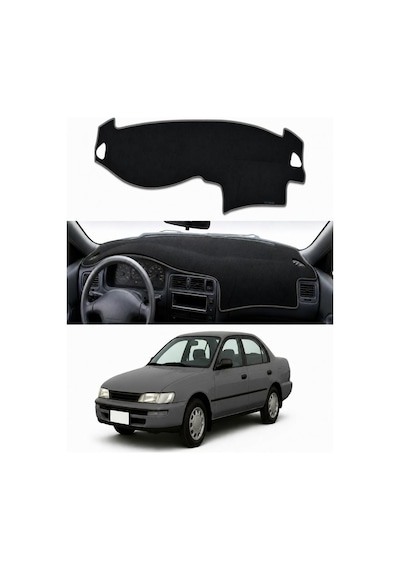 Toyota - Corolla E100 1991-1997 Uyumlu Torpido Koruma Kılıfı - Gri Şeritli