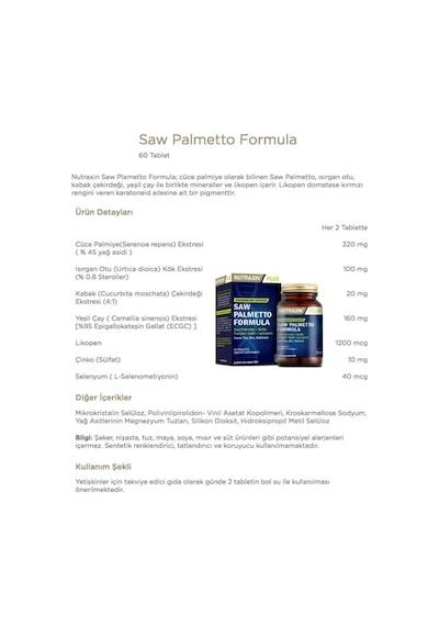 Saw Palmetto Formula 4 X 60 Tablet
