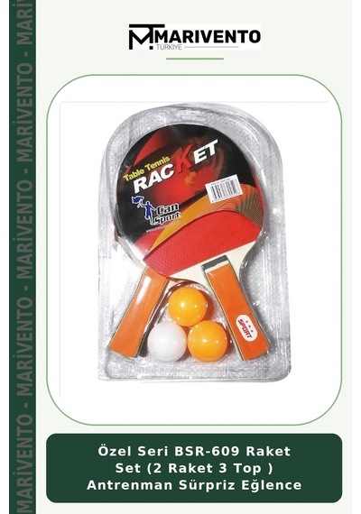 Özel Seri Bsr-609 Raket Set 2 Raket 3 Top Antrenman Sürpriz Eğlence