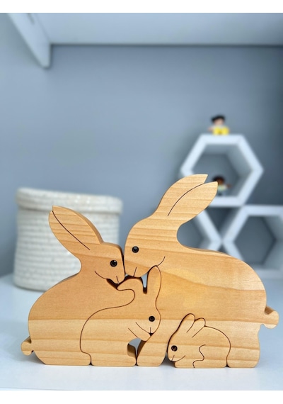 Hbs Art Design Tavşan Ailesi Desen Dekor Oyuncak