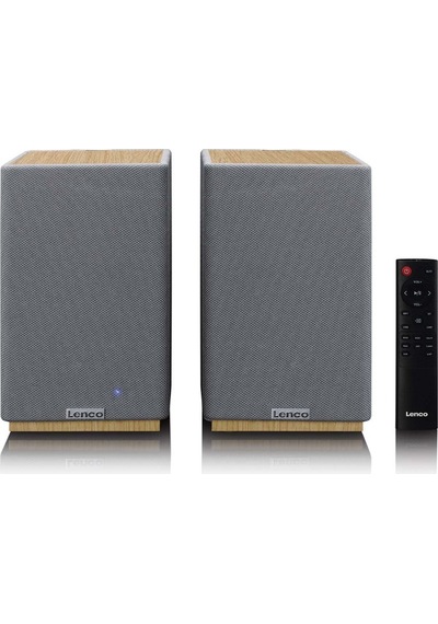 Lenco Spb-241wdgy - Hifi Stereo Bluetooth Hoparlör Çifti - Şık Tasarımda Güçlü Ses - Ahşap/gri