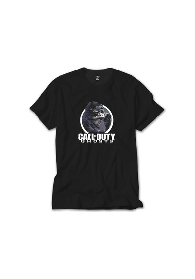 Call Of Duty Ghosts Text Siyah Tişört Siyah