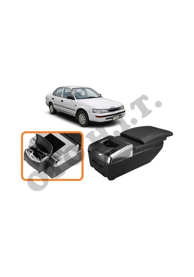Toyota Corolla 92-98 Uyumlu Bardaklıklı Lüks Kol Dayama Kolçak Siyah İthal.